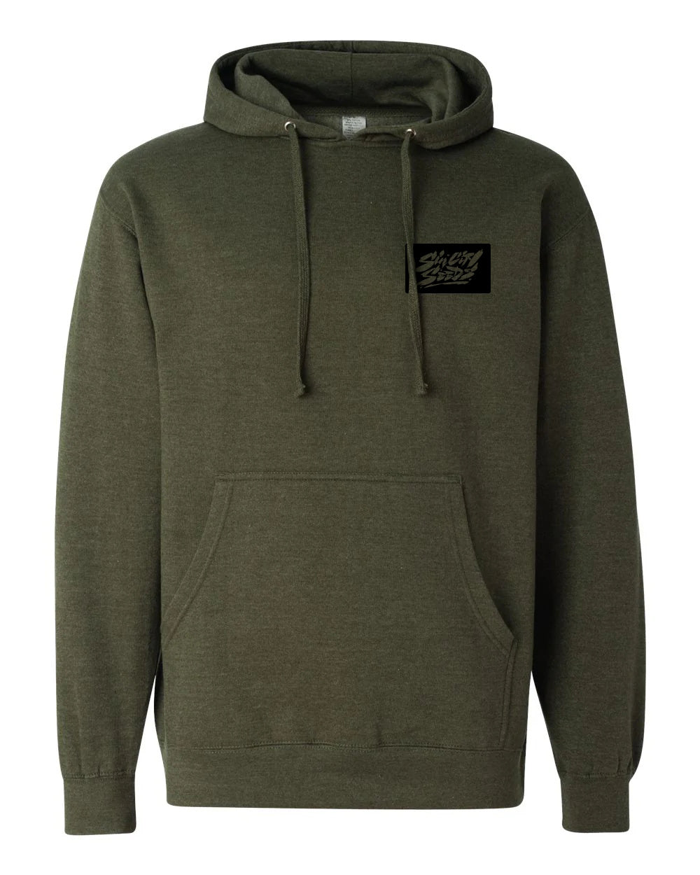 Army Heather Patch Print Pullover Hoodie