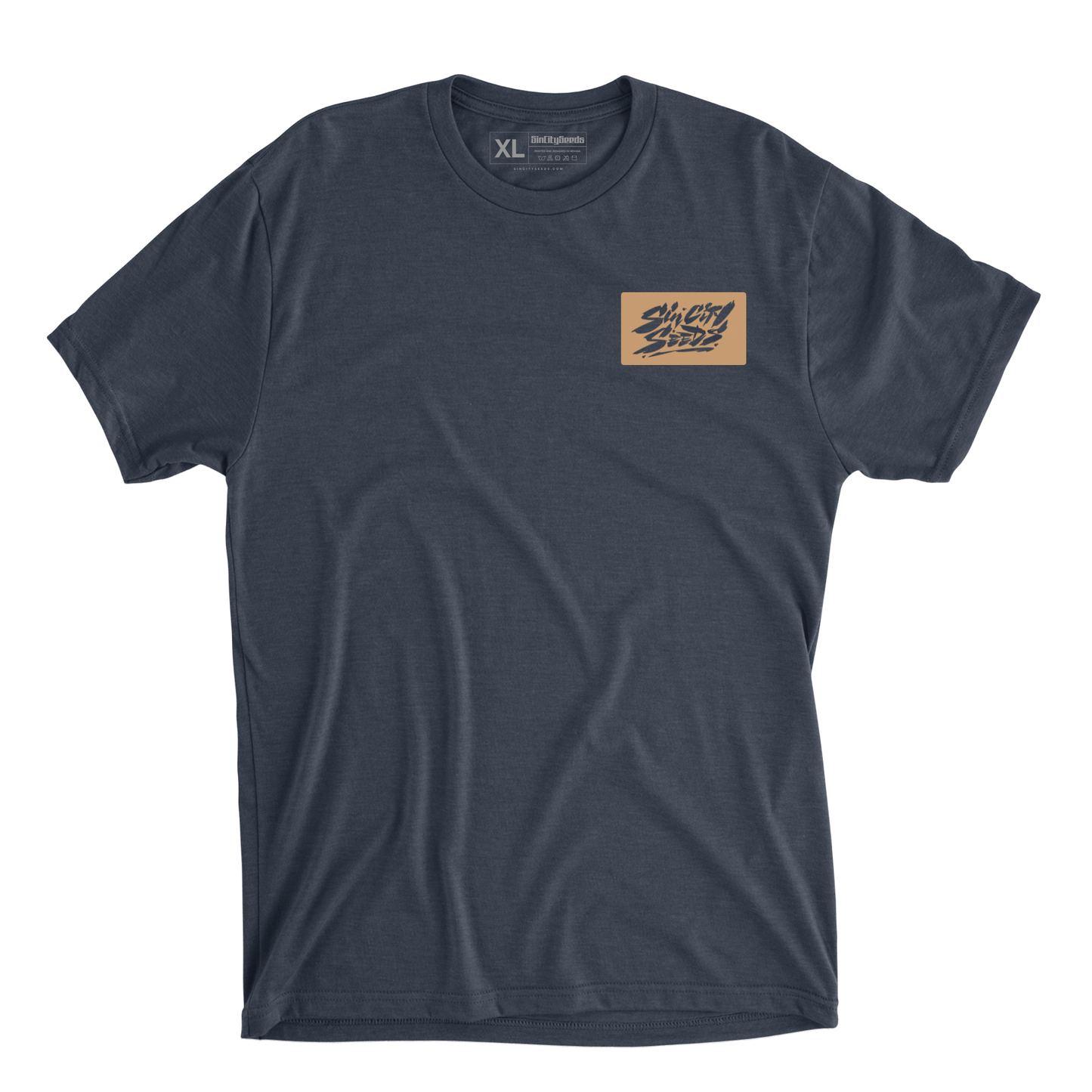 Vintage Navy Tri-Blend Patch Print T-Shirt