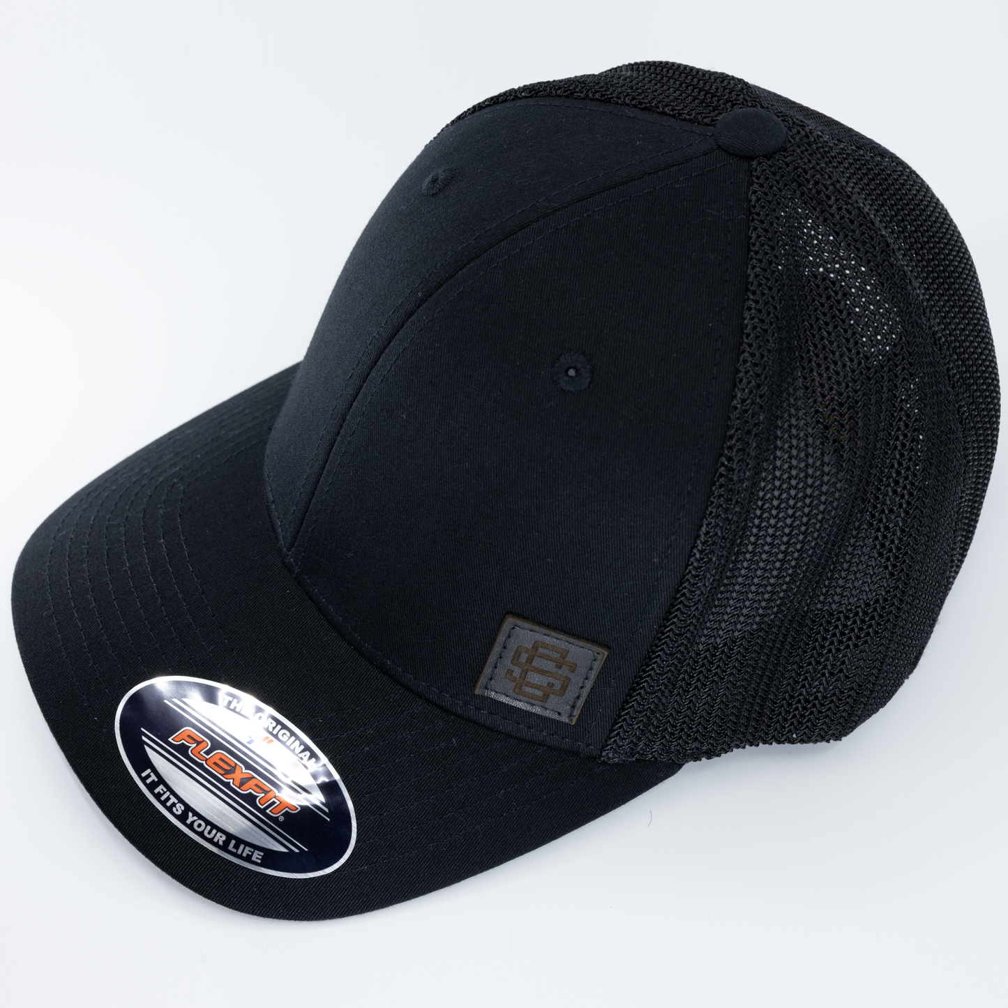 SC Monogram Leather Patch FlexFit Trucker Hat