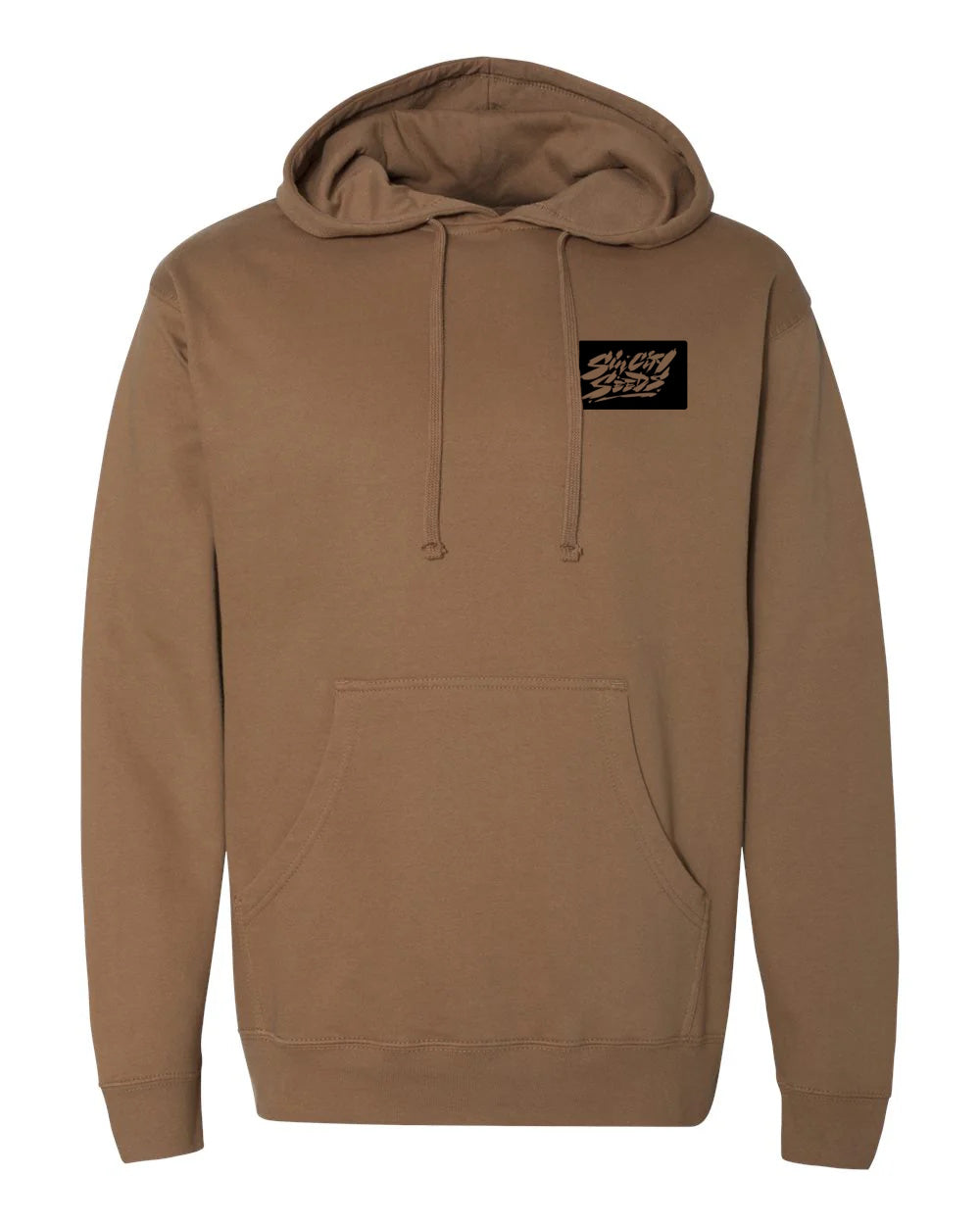 Saddle Brown Patch Print Pullover Hoodie