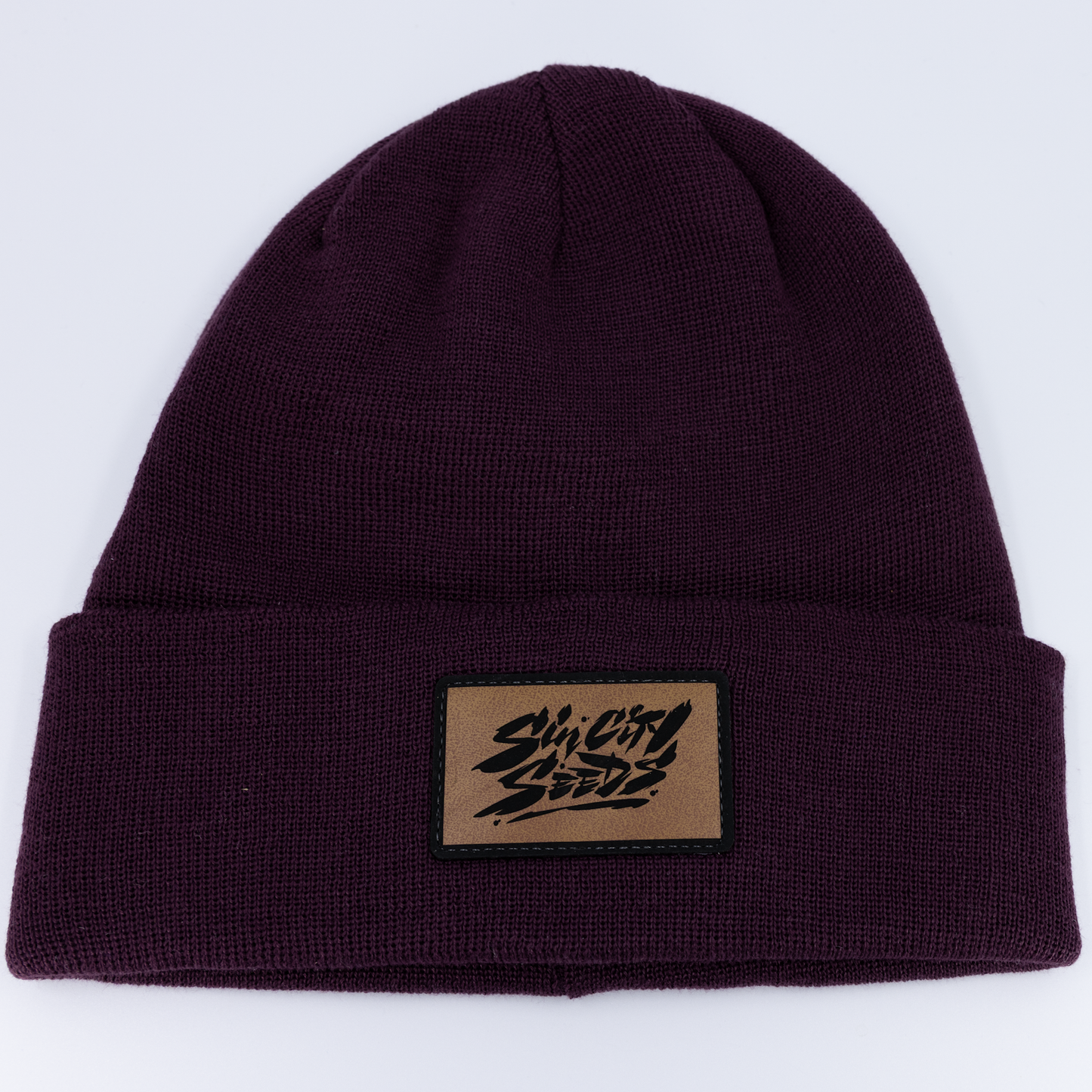 Sin City Seeds Leather Patch Beanie
