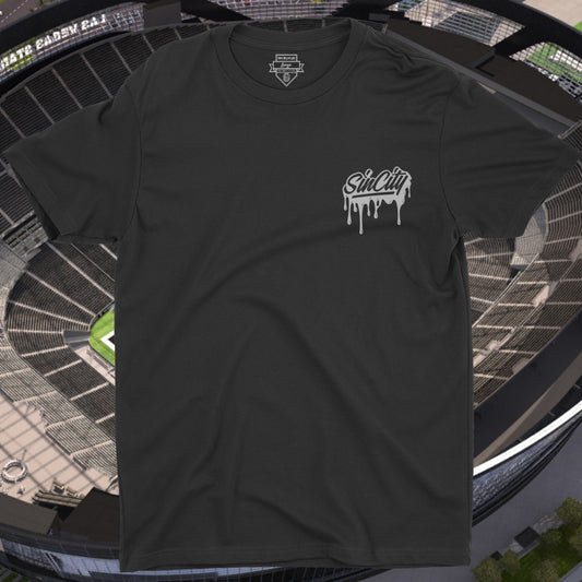 "SinCity" Extra Soft Black with Silver Ink T-Shirt