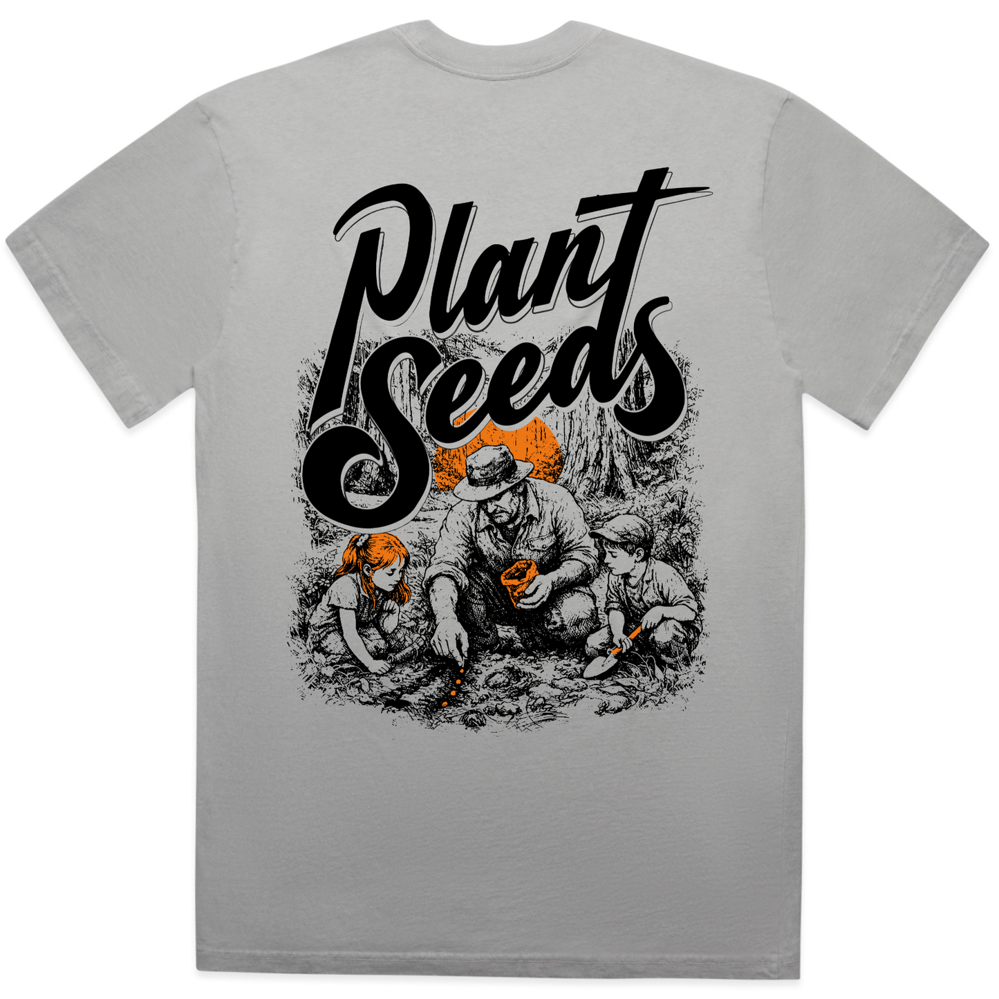 Plant Seeds Cotton T-Shirt (Faded Storm Grey)