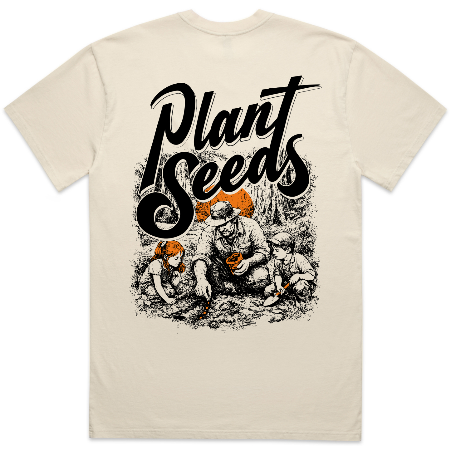Plant Seeds Cotton T-Shirt (Faded Ecru)
