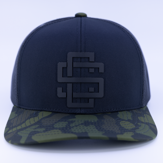 SC Monogram Black w/ Duck Camo Bill Snapback Hat