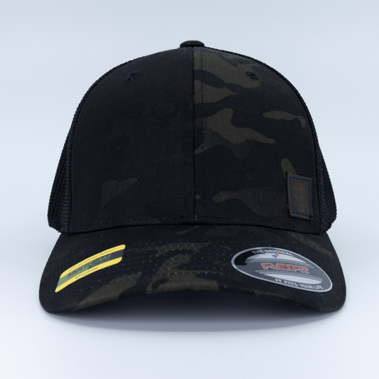 SC Monogram Leather Patch FlexFit Trucker Hat