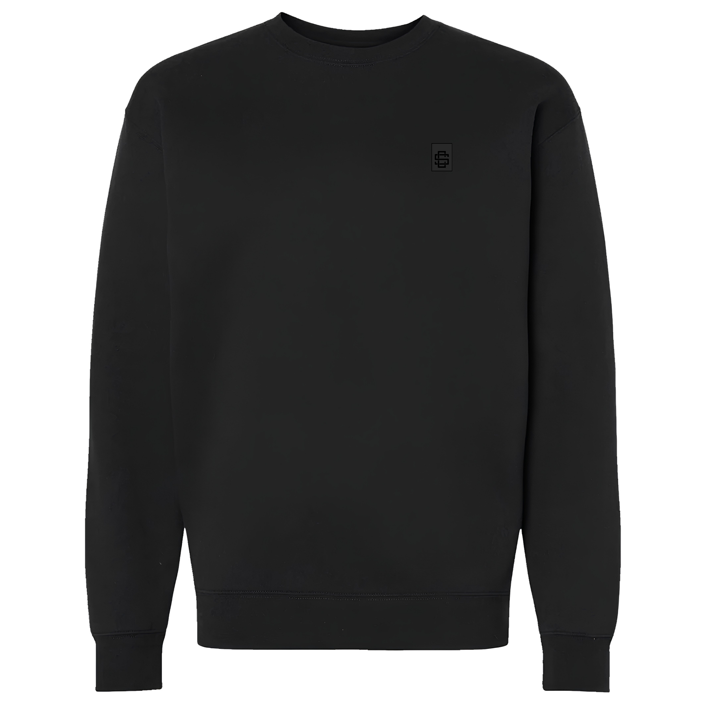 Black Crew Neck SC Monogram Rubber Patch Sweater