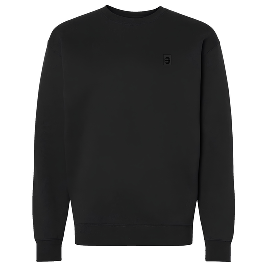 Black Crew Neck SC Monogram Rubber Patch Sweater