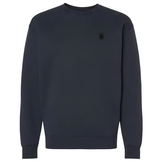 Navy Crew Neck SC Monogram Rubber Patch Sweater