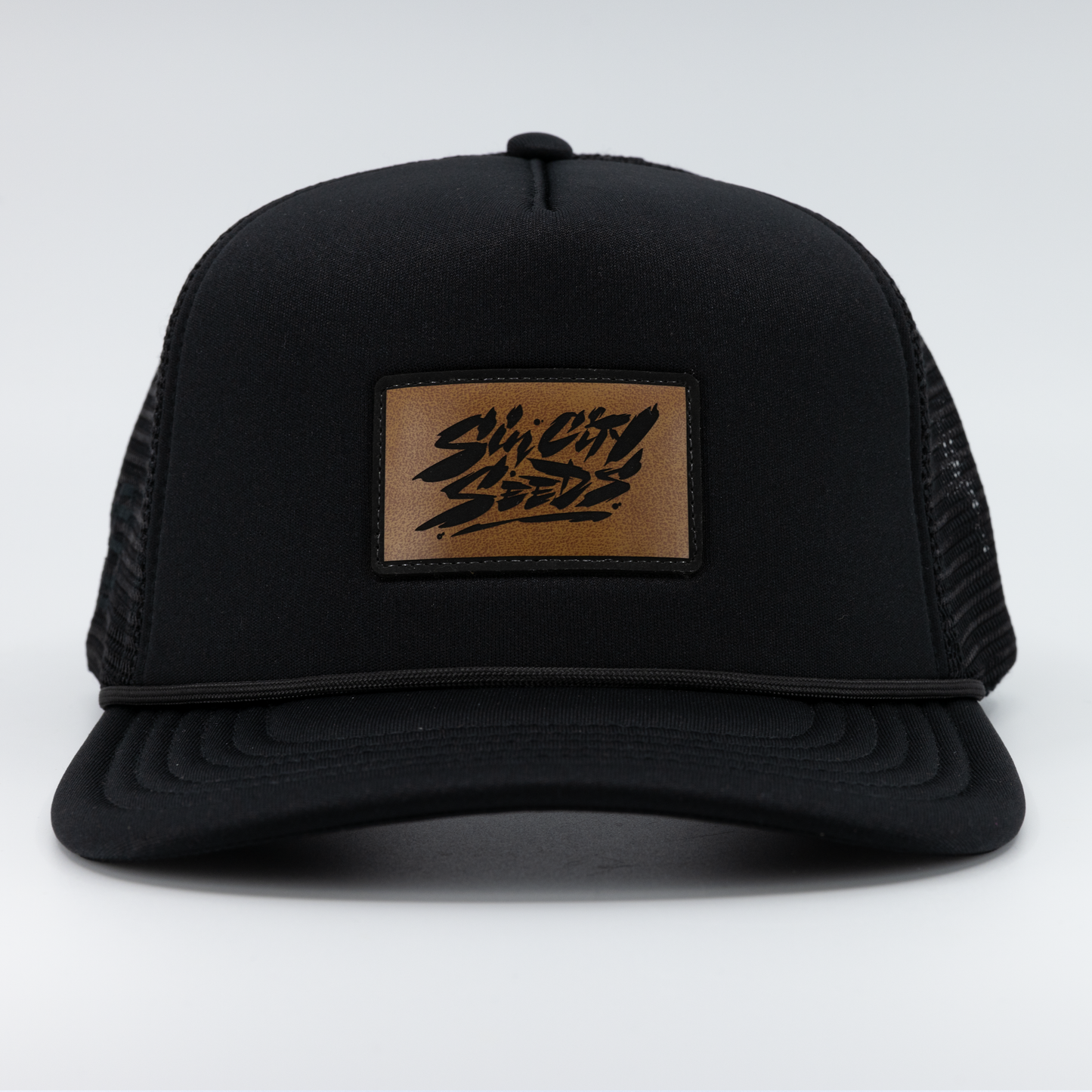 Sin City Leather Patch Trucker Hat